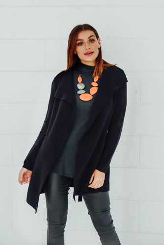 Abby Black Knit Cardigan