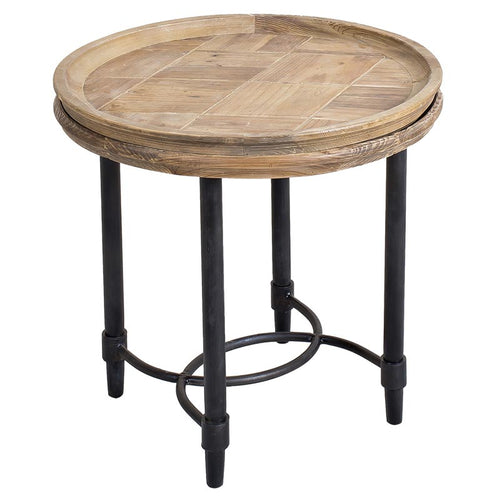 Vera Reclaimed Pine Wooden Tray Top Side Table