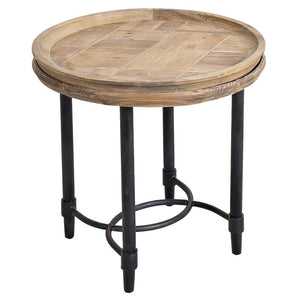 Vera Reclaimed Pine Wooden Tray Top Side Table