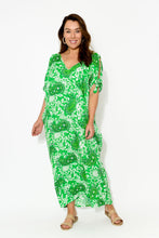 Mykonos Green Paisley Cold Shoulder Kaftan