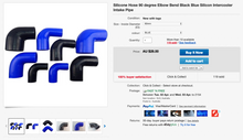L1 - Silicone Hose 90 degree Bend Elbow 60mm Blue Silicon Turbo Intercooler Air Pipe